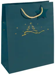 sigel Sac cadeau de Noël "Christmas tree petrol", petit