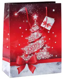 sigel Sac cadeau de Noël "Sparkling Tree", grand