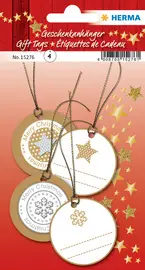 HERMA Etiquette pour cadeau de Noël 3D, rond, or