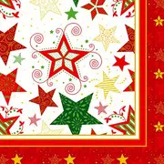 PAPSTAR Serviette à motif de Noël "Heavenly Stars", blanc