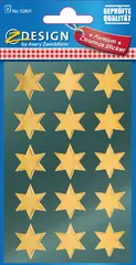 AVERY Zweckform ZDesign Stickers de Noël "étoiles", or