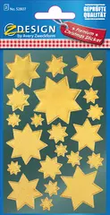 AVERY Zweckform ZDesign Stickers de Noël "étoiles", or