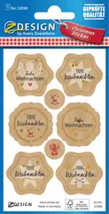 AVERY Zweckform ZDesign Weihnachts-Sticker "Gruß" braun/gold