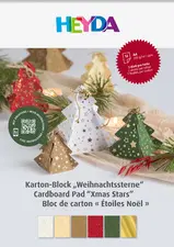 HEYDA Bloc de cartons "Étoiles de Noël", A4, 12 feuilles