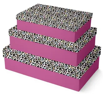 Clairefontaine Set de boîtes cadeau "Léopard", 3 pièces