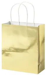 folia Sac en papier DORÉ SCINTILLANT, taille: M