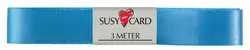 SUSY CARD Ruban cadeau "double satin", 15 mm x 3 m, bleu