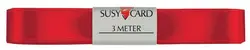 SUSY CARD Ruban cadeau "double satin", 15 mm x 3 m, rouge