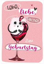SUSY CARD Geburtstagskarte Wiggle "Wein