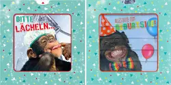 SUSY CARD 3D-Geburtstagskarte Sliding card "Affe