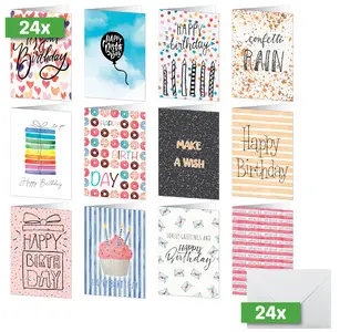 sigel Set de cartes d'anniversaire "Colorful Birthday Fun