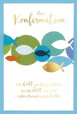 SUSY CARD Konfirmationskarte "Kreise-Fische
