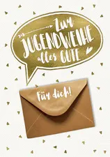 CACTUS Geldscheinkarte Jugendweihe "Gold