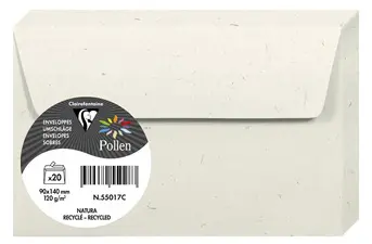 Pollen by Clairefontaine Enveloppes 90 mm x 140 mm, Natura