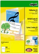 sigel cartes 2 volets pour PC, A6 (A5), 185g/m2, extra blanc