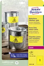 AVERY Zweckform Etiquette film, 99,1 x 42,3 mm, jaune