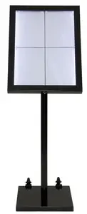 Securit Vitrine d'affichage LED BLACK STAR, 4 x feuilles A4