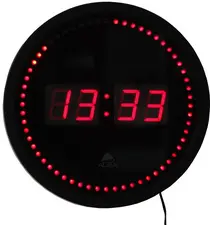 ALBA Horloge murale "HORLED", à quartz, en plastique, noir