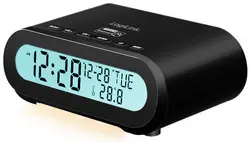 LogiLink Radio-réveil digital avec veilleuse, noir