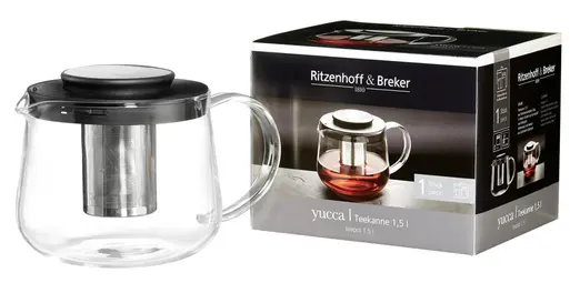 Ritzenhoff & Breker Théière YUCCA, en verre, 1,5 litre