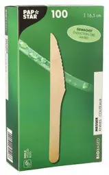 PAPSTAR Couteau en bois "pure", ciré, longueur: 165 mm