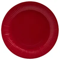 PROnappe Assiette en carton, rond, 230 mm, rouge