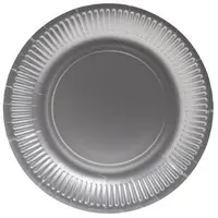 PROnappe Assiette en carton, rond, 230 mm, argent