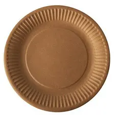 PAPSTAR Assiette en carton "pure", rond, 190 mm, marron