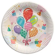 PAPSTAR Assiette en carton "Fête", rond, 230 mm