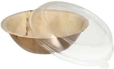 STARPAK Bol en feuille de palmier avec couvercle, 300 ml