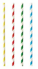 PAPSTAR Paille en papier "Stripes", 210 mm, assorti
