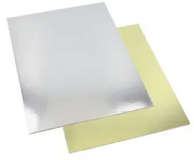STARPAK Plat à gâteau rectangulaire, 300 x 400 mm, or/argent