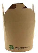 PAPSTAR Boîte à snack "pure", carré, 550 ml, brun