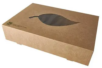 PAPSTAR Boîte de traiteur "pure", 557 x 376 x 80 mm, marron