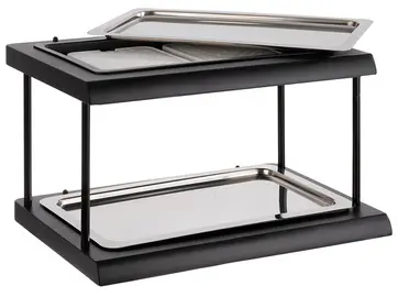 APS Vitrine de buffet DEUX ETAGES GN 1/1, noir