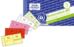 AVERY Zweckform bloc numéroté 1 - 1000, 105 x 53 mm, vert