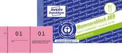 AVERY Zweckform bloc numéroté 1 - 1000, 105 x 53 mm, rouge