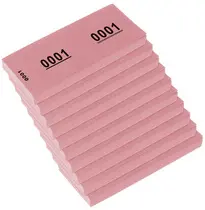 kangaro Bloc numéroté 1-1000, 105 x 42 mm, rose