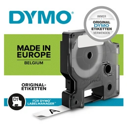 DYMO Ruban d'étiquette D1 noir/blanc, 12 mm x 5,5 m