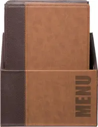 Securit Protège-menus TRENDY, A4, boîte de 20, marron clair