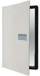 Securit Protège-menus RAW, A4, cuir véritable, blanc