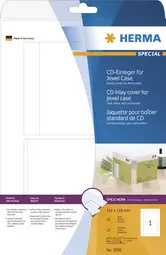 HERMA Jaquette pour boîtier standard de CD, 151 x 118 mm,