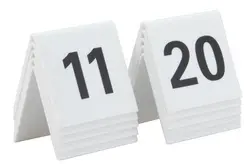 Securit Set de numéros de table 11 - 20 , blanc, acrylique
