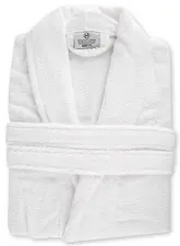 HYGOSTAR Peignoir de bain à col châle, taille S, blanc