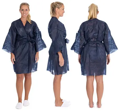 HYGOSTAR Kimono jetable, en non-tissé PP, bleu