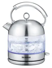 SEVERIN Bouilloire en verre Retro WK 3459, acier inoxydable