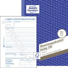 AVERY Zweckform Formularbuch "Bewirtungskosten-Beleg", A5