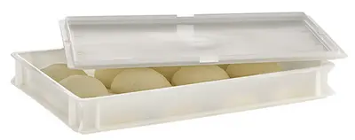 APS Couvercle pour récipient à pâte & boules de pizza, blanc