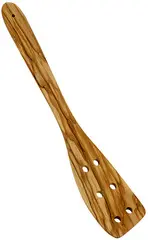 metaltex Spatule perforée, longueur: 300 mm, bois d'olivier