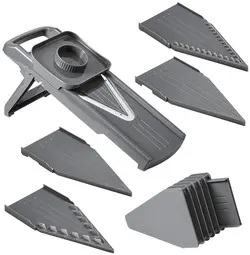 metaltex Mandoline universelle Slice-V, 5 inserts, gris